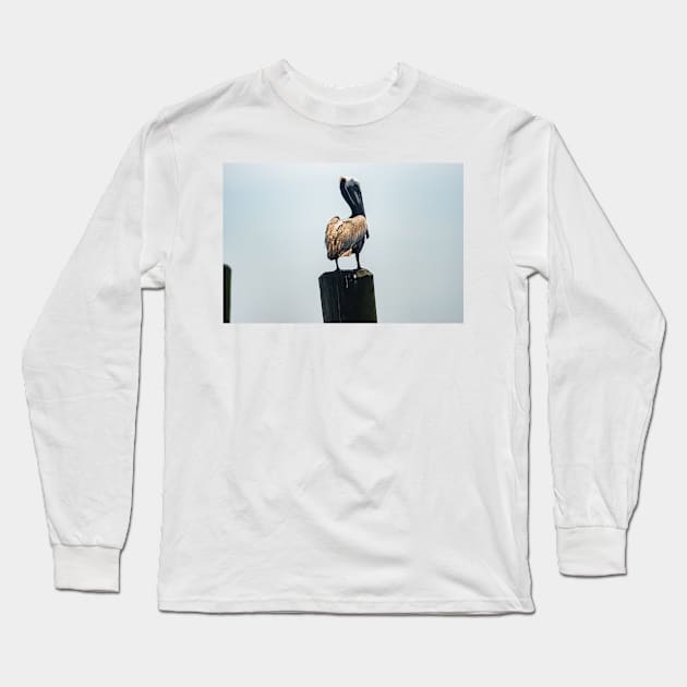 Brown Pelican of Calabash Long Sleeve T-Shirt by KensLensDesigns